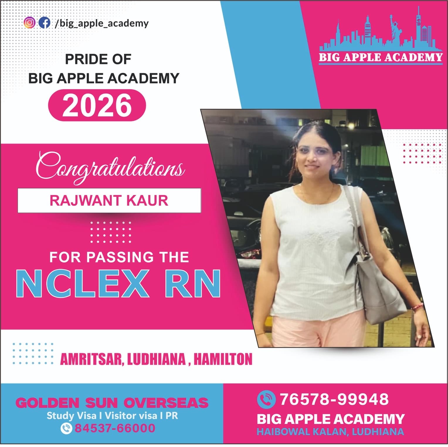 Big Apple Academy student who passed the NCLEX-RN