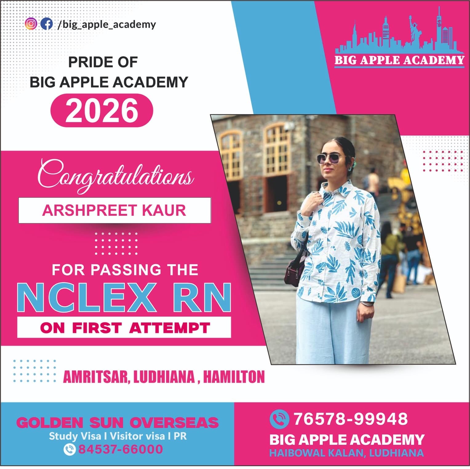 Big Apple Academy student who passed the NCLEX-RN