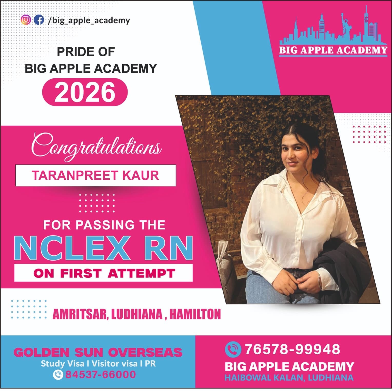 Big Apple Academy student who passed the NCLEX-RN