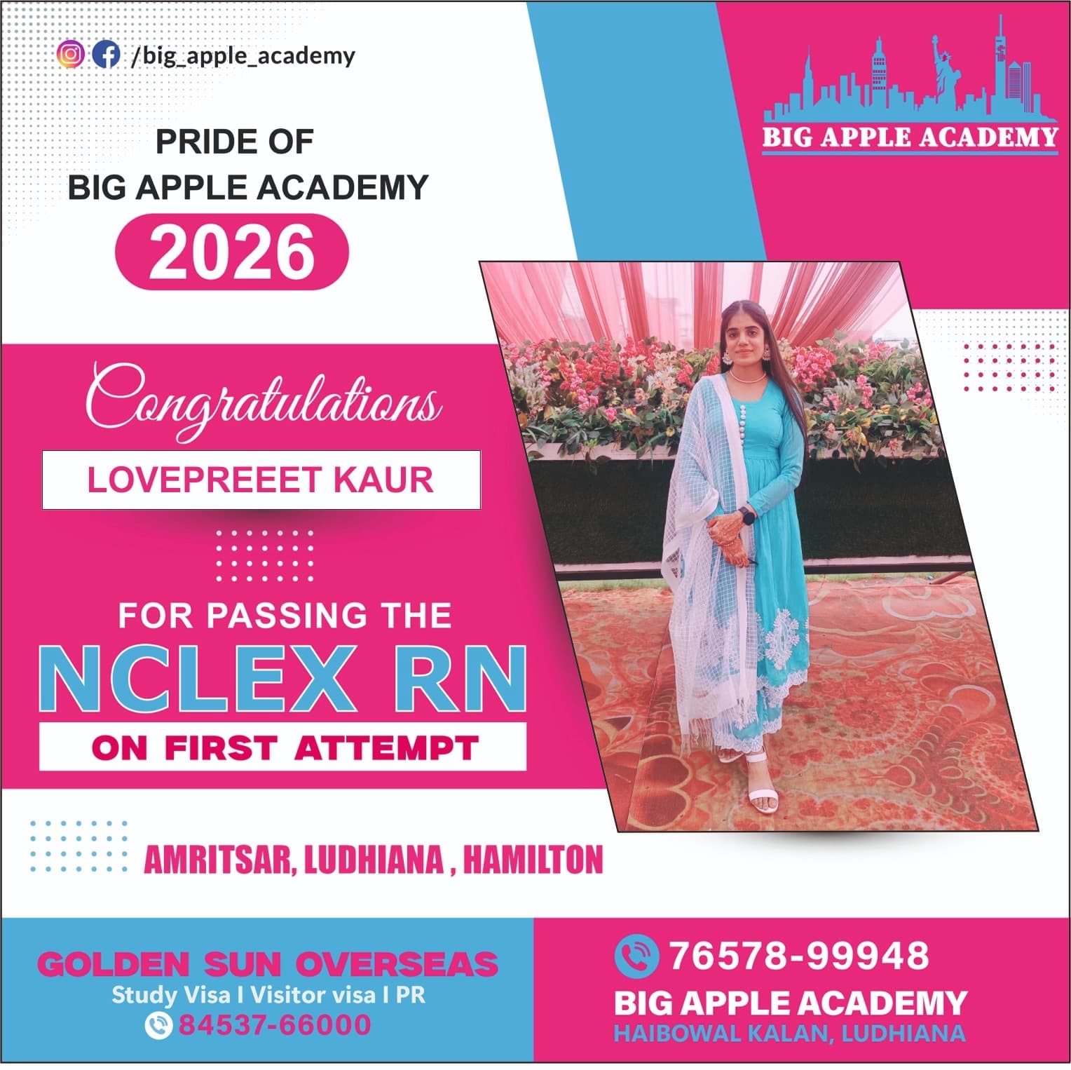 Big Apple Academy student who passed the NCLEX-RN