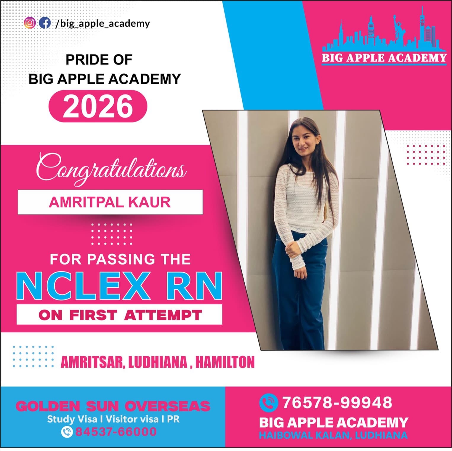 Big Apple Academy student who passed the NCLEX-RN