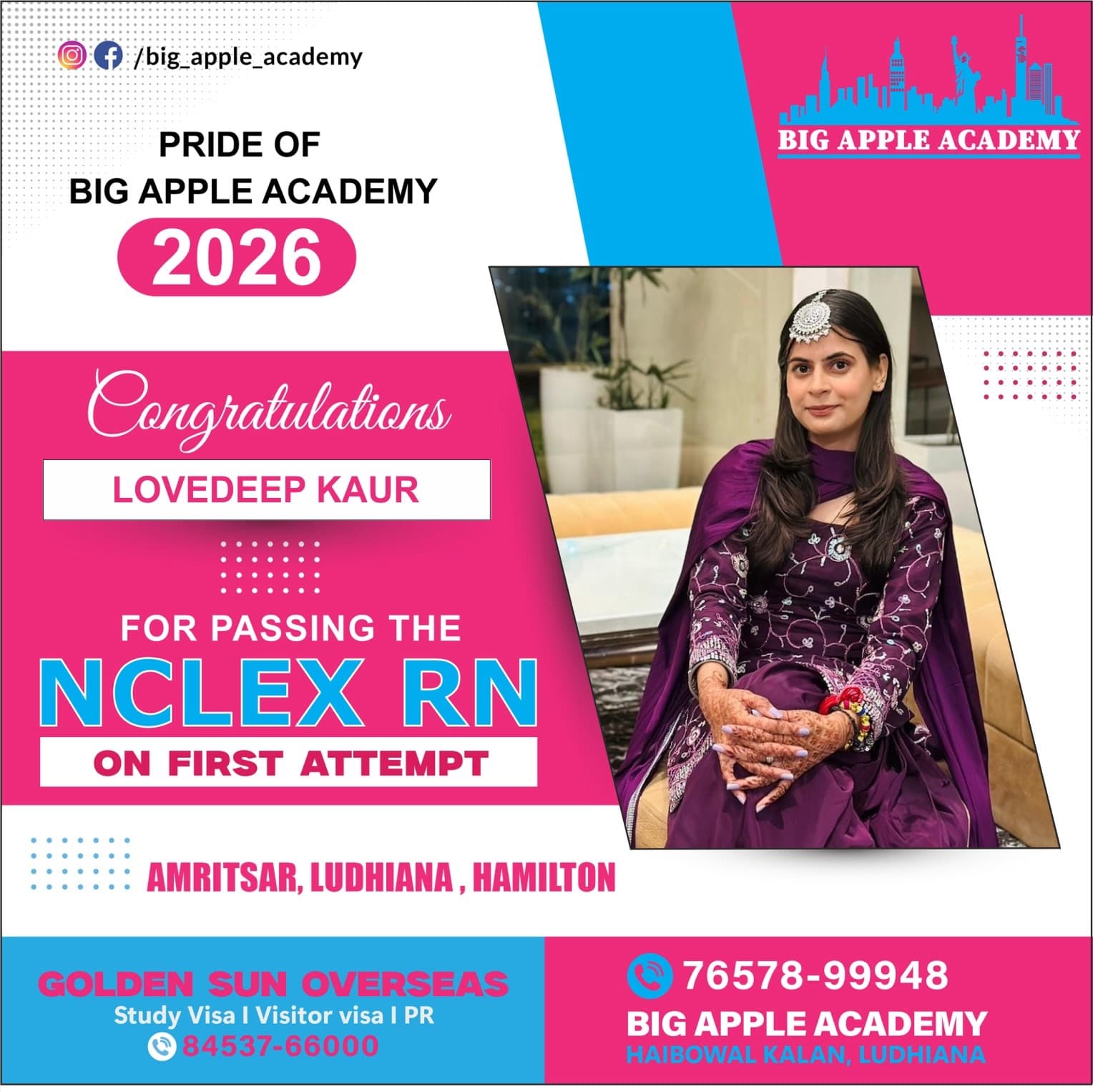 Big Apple Academy student who passed the NCLEX-RN