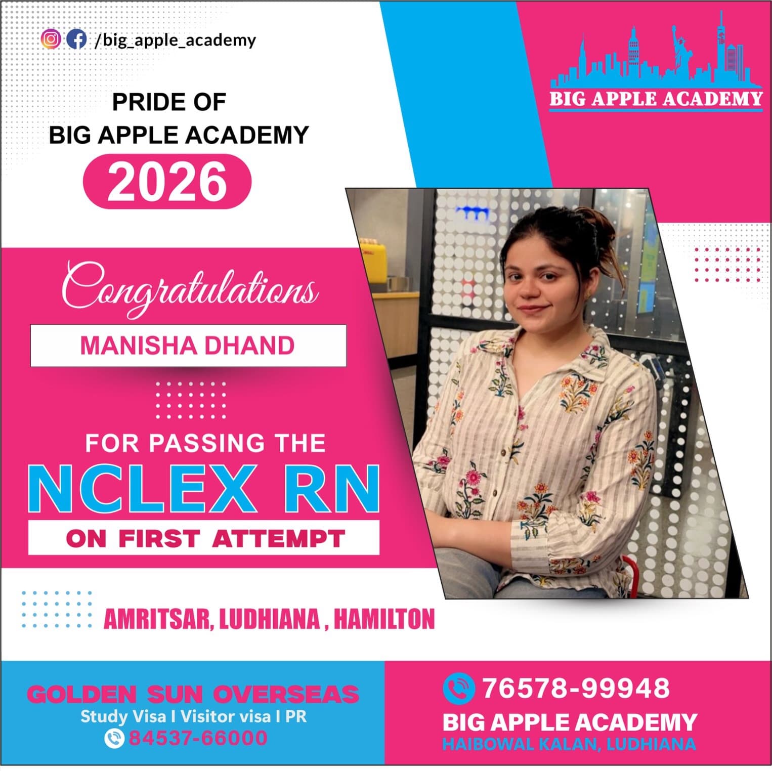 Big Apple Academy student who passed the NCLEX-RN