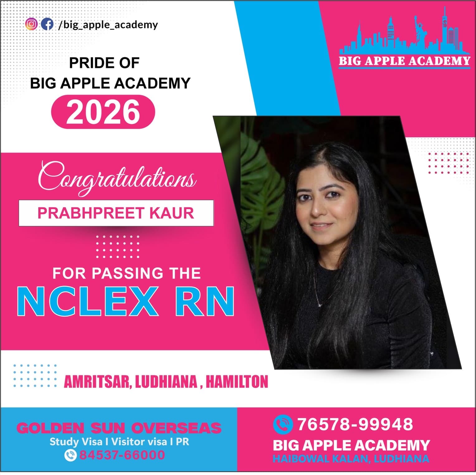 Big Apple Academy student who passed the NCLEX-RN