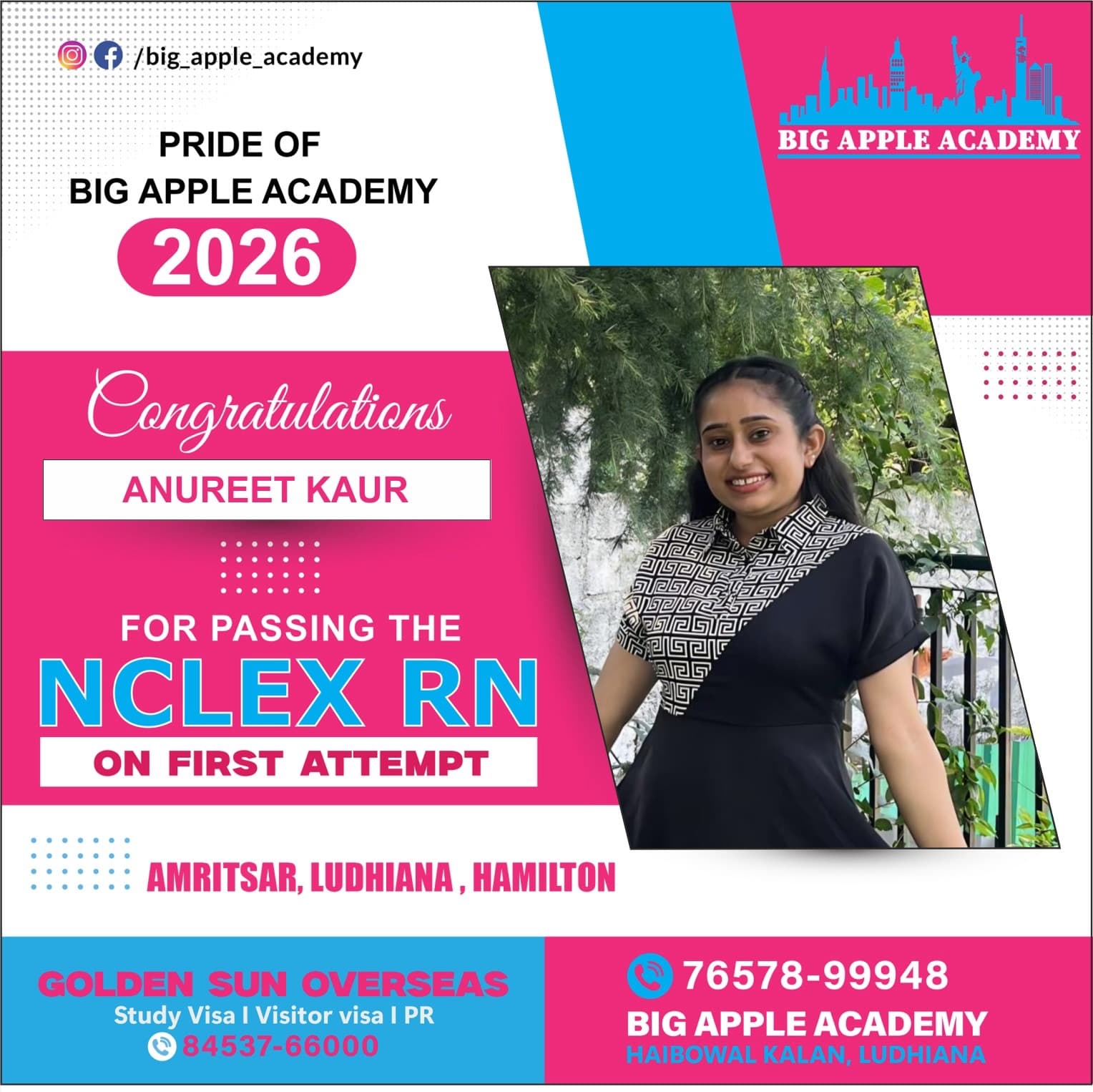 Big Apple Academy student who passed the NCLEX-RN