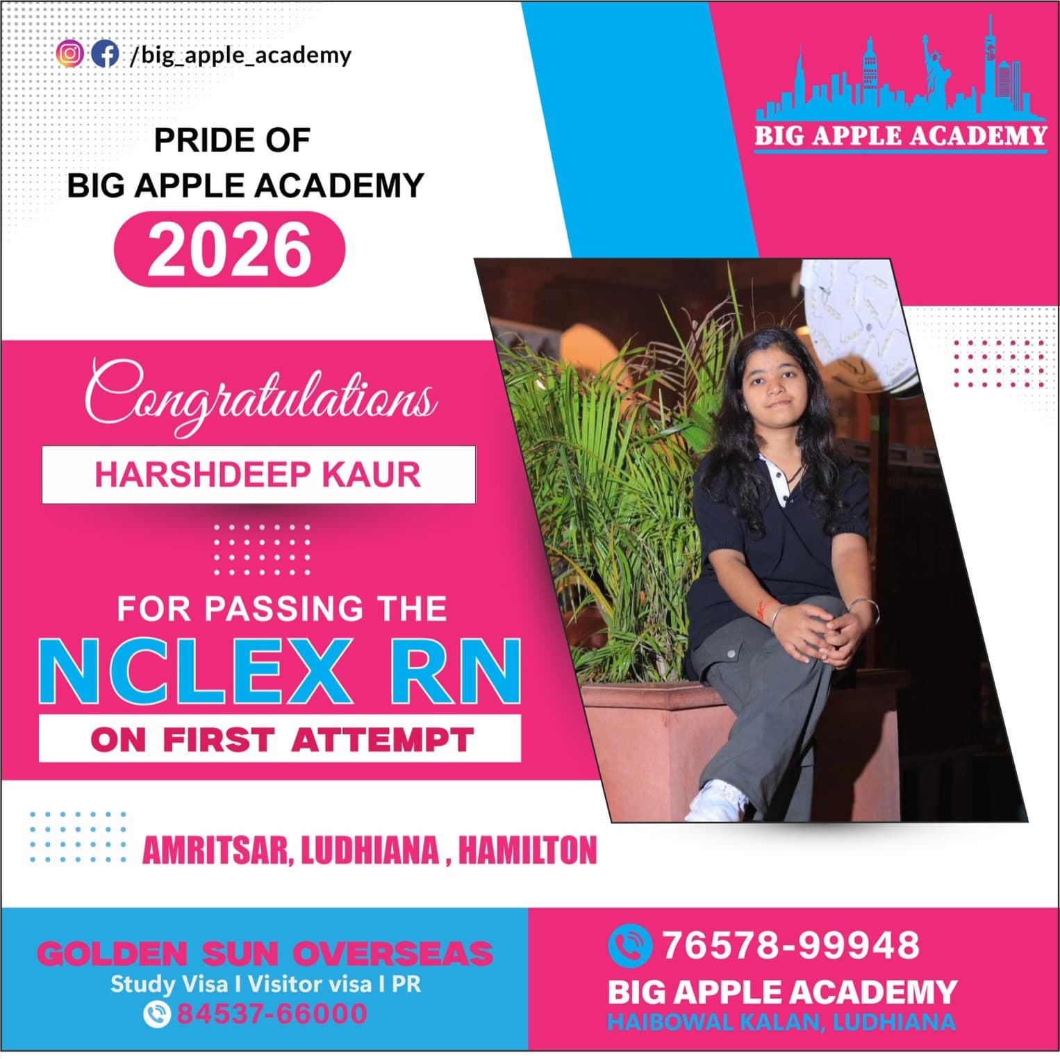 Big Apple Academy student who passed the NCLEX-RN